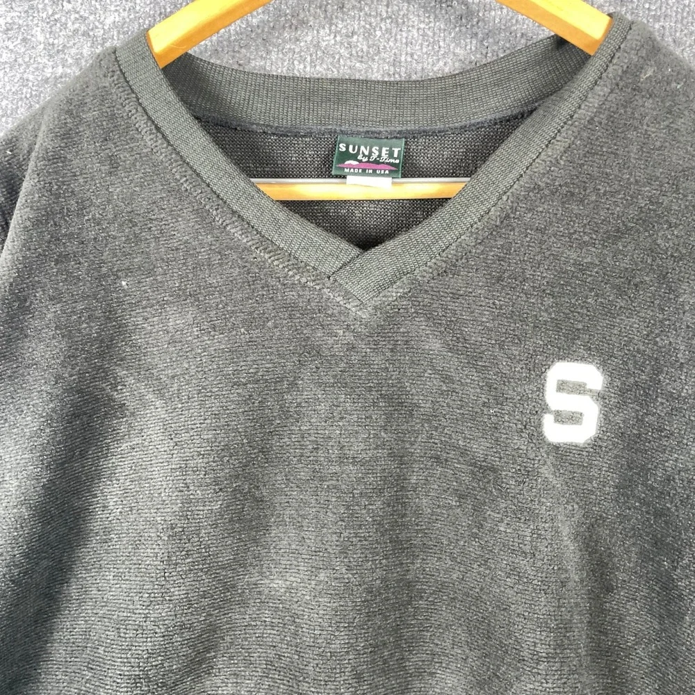 VTG Michigan State Spartans Sweater Vest Mens XL Gray Embroidered Golf‎ Preppy